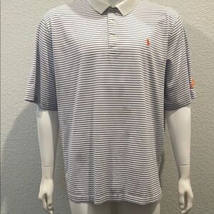 Polo by Ralph Lauren White and Blue Polo Golf Shirt Classic Fit